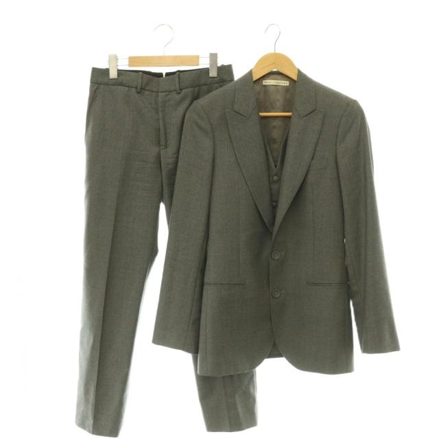 【中古】バレンシアガ BALENCIAGA 3Pスーツセットアップ ジャケット パンツ ベスト 44 グレー /HK ■OS ■AD メンズ