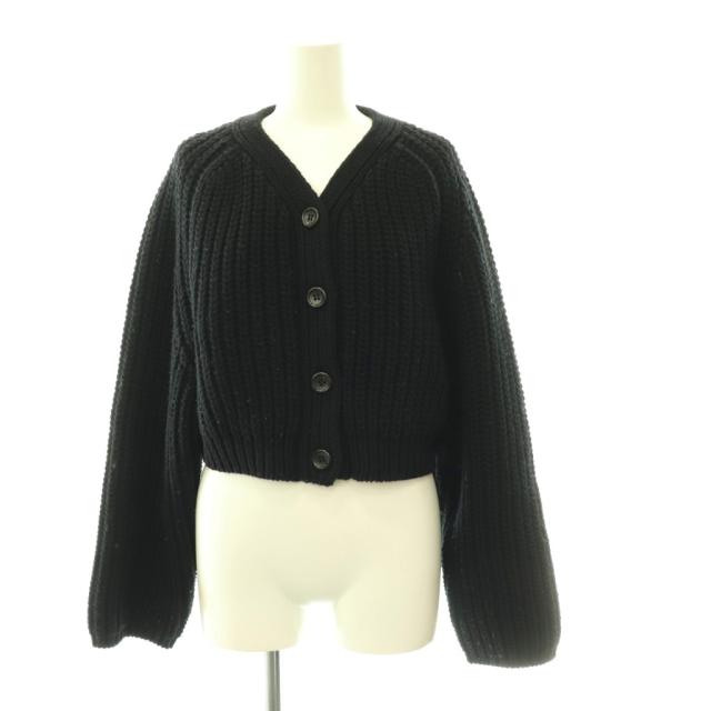【中古】シシクイ SHISHIKUI cardi a カーディガン ニット 長袖 ウール F 黒 /NR ■OS レディース
