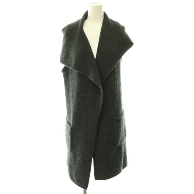 【中古】フォクシー Knit Gilet Nuage ニットロングジレ ベスト フード カシミヤ混 グレー 42970 /DO ■OS