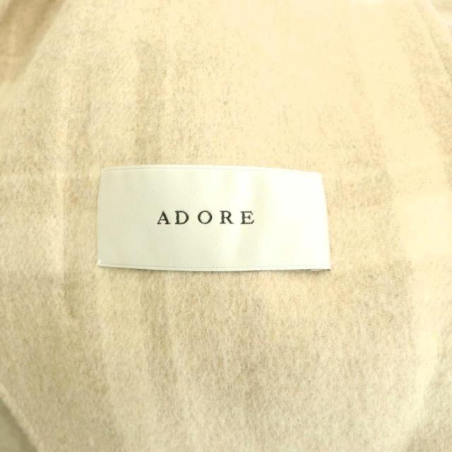 【中古】アドーア ADORE リバーヘリンボーンジャケットコート アウター アシメントリー ハイネック 38 ベージュ /CX_6