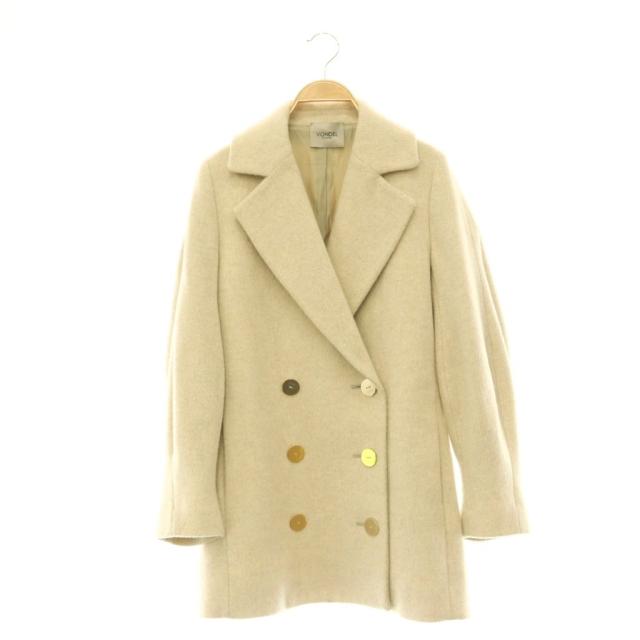 【中古】フォンデル VONDEL Twill P-Coat コート ピーコート ダブル 36 アイボリー /HK ■OS レディース