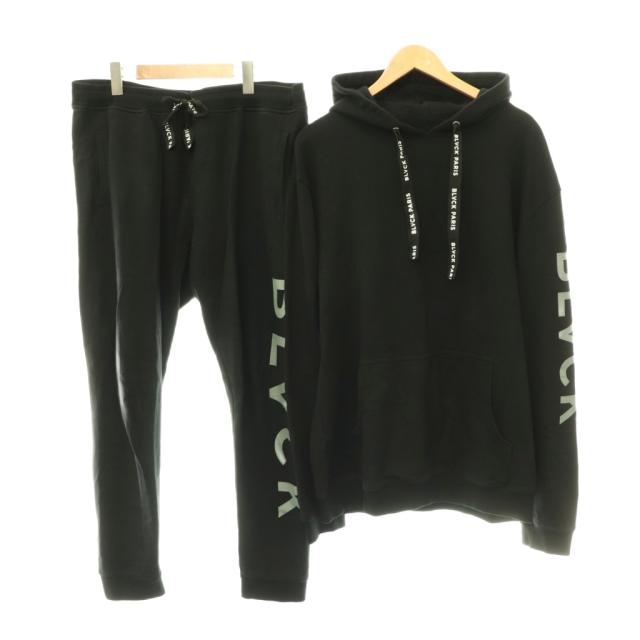 【中古】黒いこと 光の都市 SIGNATURE HOODIE BOLD SWEATS スウェットセットアップ パーカー ティーシャツ ズボン下 XL