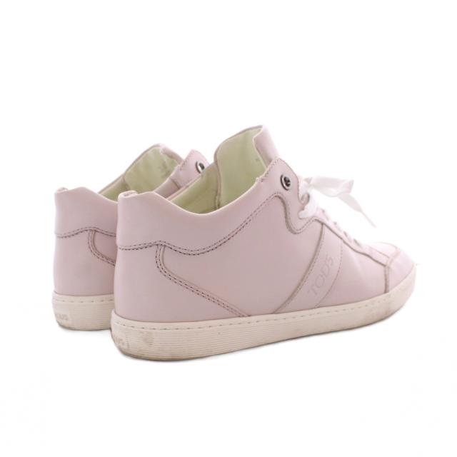【中古】トッズ スニーカー 38.5 25.5cm NUDE ピンク ミドルカット レースアップ ロゴエンボス /RI ■OS レディース_4