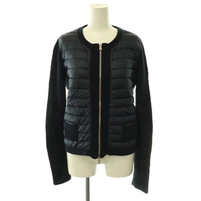 【中古】モンクレール MONCLER マグリオーネ トリコット 切替 ダウンジャケット ニット XS ネイビー /ES ■OS