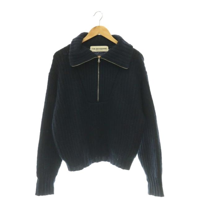 【中古】シンゾーン Shinzone 25AW DUFFY HALF ZIP KNIT ニット セーター 長袖 ハーフジップ FO 紺 25AMSNI08