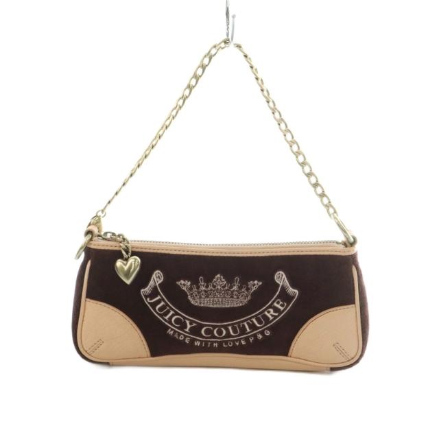 【中古】ジューシークチュール JUICY COUTURE ベロア チェーンハンドル ハンドバッグ 紫 ピンク /MI ■OS レディース
