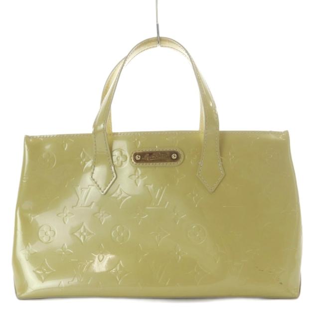 【中古】ルイヴィトン LOUIS VUITTON モノグラム ヴェルニ ウィルシャーPM ハンドバッグ ゴールド色 M91452
