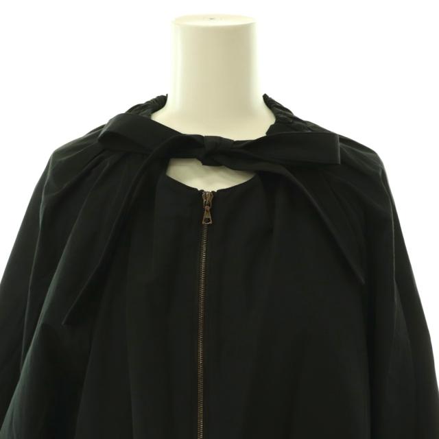 【中古】エブール ebure ライトタフタノーカラーコート ジップアップ ロング 36 ブラック /HK ■OS レディース_4