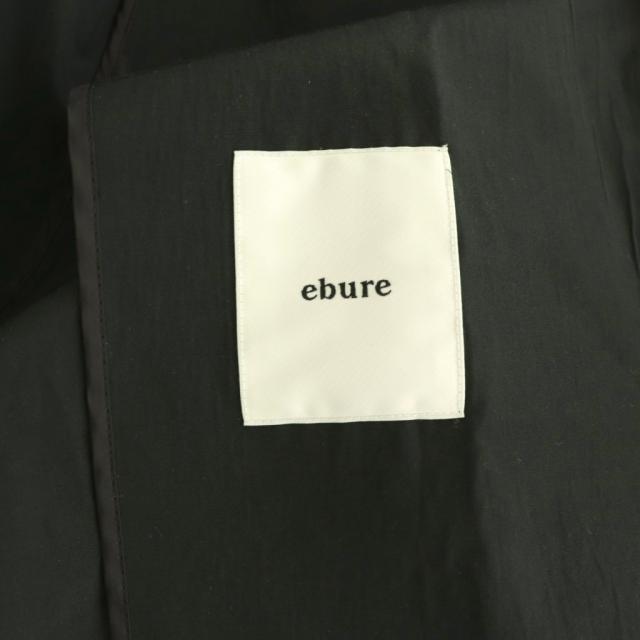 【中古】エブール ebure ライトタフタノーカラーコート ジップアップ ロング 36 ブラック /HK ■OS レディース_6