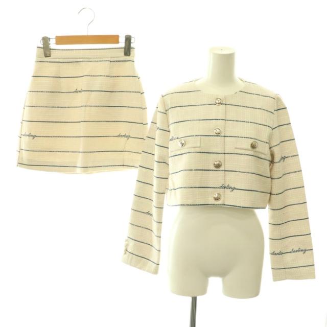 【中古】未当てはめる品 ダーリッチ Darich 25SS Darling 間借り人 ツィード 上衣 ミニスカート セットアップ F