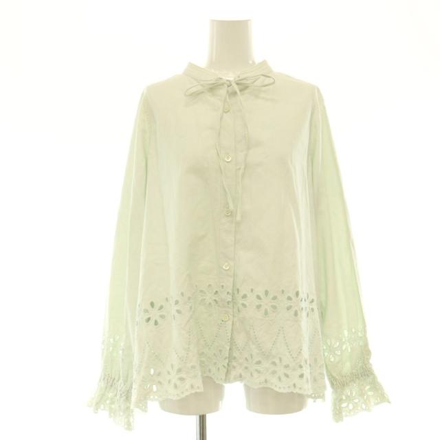 【中古】ロンハーマン Ron Herman 25AW カットワーク シャツ ブラウス 前開き 花柄 S ミントグリーン /CX ■OS