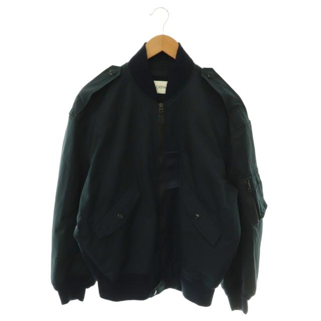 【中古】シオタ スビンコットンナイロンツイルL-2Aフライトジャケット ジップアップ 総裏地 F ネイビー /DO ■OS
