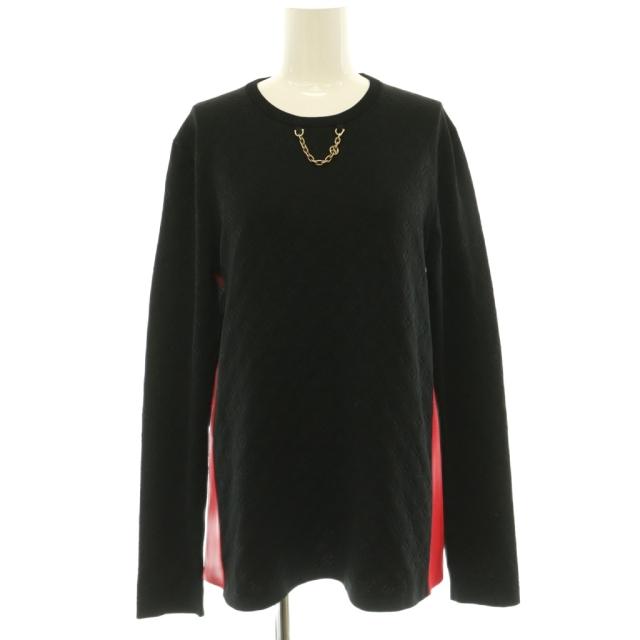 【中古】ルイヴィトン LOUIS VUITTON 22SS RW221B モノグラム チェーン付き ニット セーター 長袖 シルク M 黒