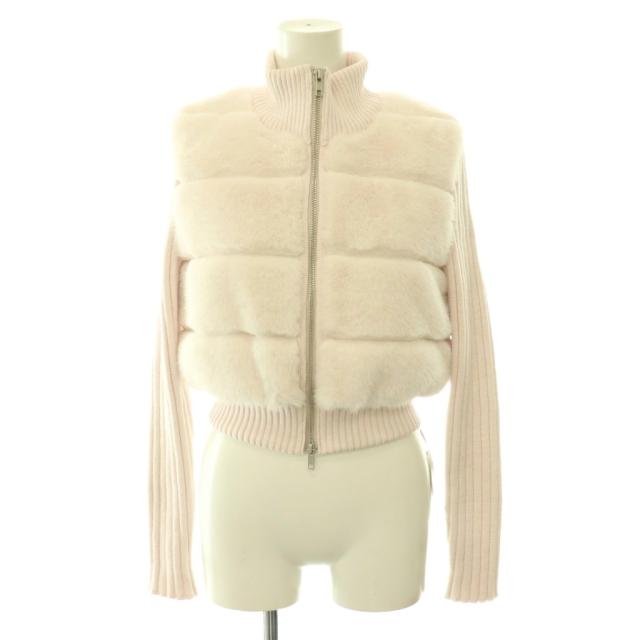 【中古】未使用品 スナイデル SNIDEL 25AW ファーニットブルゾン ジャケット ジップアップ 中綿 0 ピンク /NR ■OS