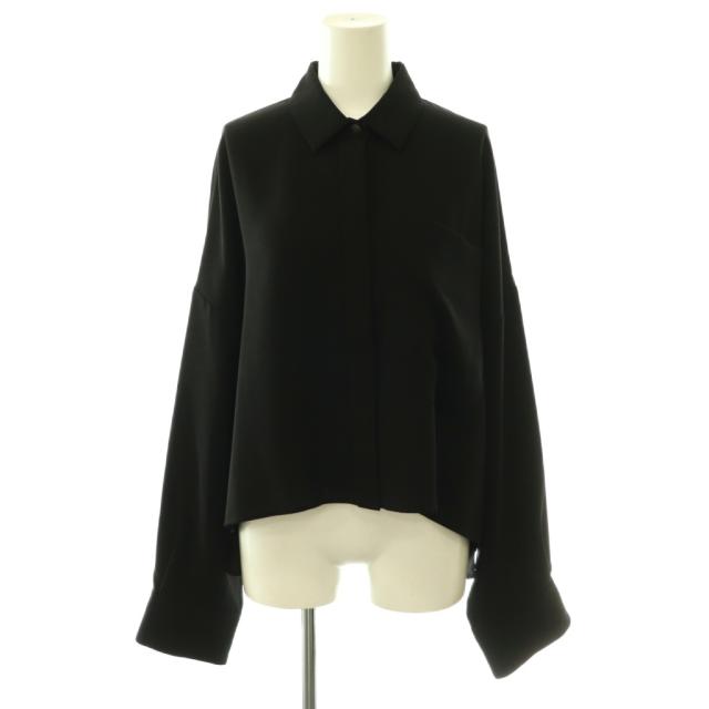 【中古】エンフォルド ENFOLD サンプル品 26SS JUST-LENGTH SHIRT シャツ ブラウス 38 ブラック /CX ■OS レディース