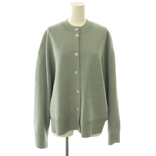 【中古】エンフォルド ENFOLD 26SS WIDE-ARM BOX-CARDIGAN カーディガン ニット 38 グレー /ES ■OS レディース