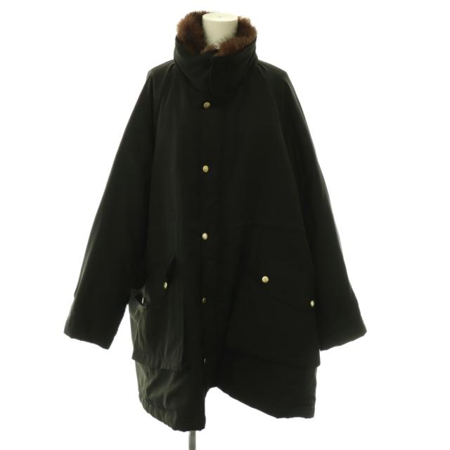 【中古】カレンソロジー 25AW フェイクファーエリツキスウェーディッシュモッズコート ジップアップ 38 ブラック
