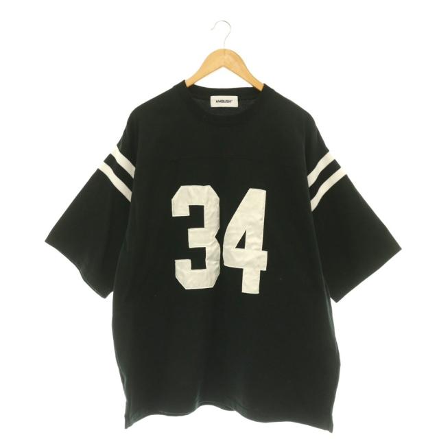 【中古】アンブッシュ FOOTBALL S S T-SHIRT Tシャツ カットソー 半袖 L ブラック ホワイト /DO ■OS ■SH メンズ