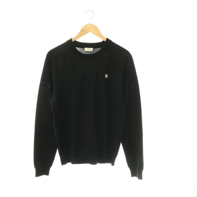 【中古】セリーヌ トリオンフクルーネックセーター ニット 長袖 ウール S ブラック 2AH80322U.38NO /DO ■OS ■SH