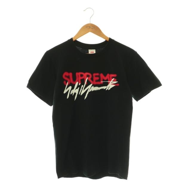 【中古】シュプリーム 20FW Yohji Yamamoto Logo Tee Tシャツ カットソー ロゴ S 黒 ブラック 白 ホワイト 赤
