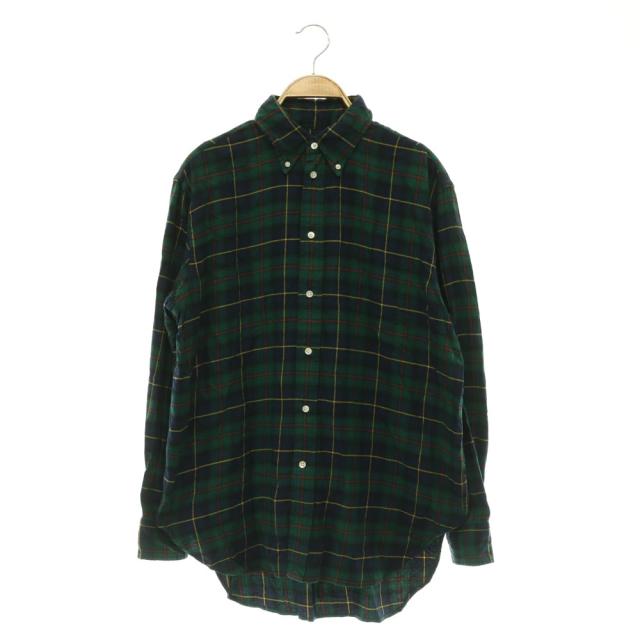 【中古】ポロ ラルフローレン POLO RALPH LAUREN チェックシャツ ボタンダウン 長袖 コットン SP グリーン