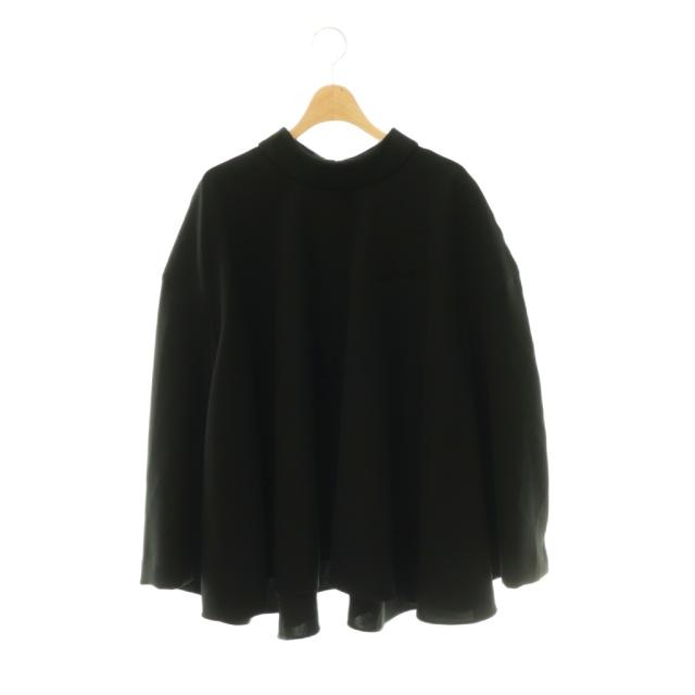 【中古】エンフォルド ENFOLD 26SS SOLID FLARE PULLOVER プルオーバー ブラウス オーバーサイズ 38 ブラック /CX