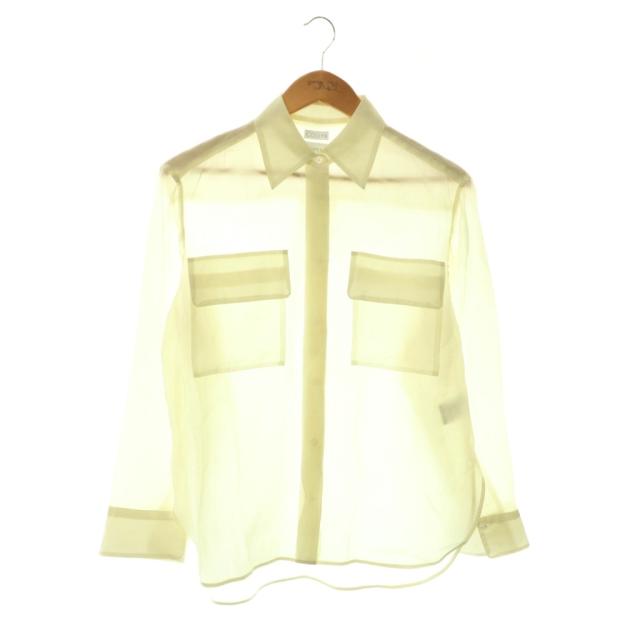 【中古】コラム COLUMN 25AW PERMANENT レギュラーシアーシャツ ブラウス 長袖 前開き 36 黄色 /NR ■OS レディース