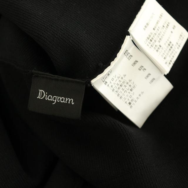 【中古】ダイアグラム グレースコンチネンタル レースレイヤードニットワンピース ロング 長袖 36 黒いこと