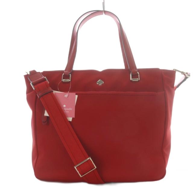 【中古】未使用品 ケイトスペード KATE SPADE ジェイ ミディアム サッチェル トートバッグ レッド WKRU6512
