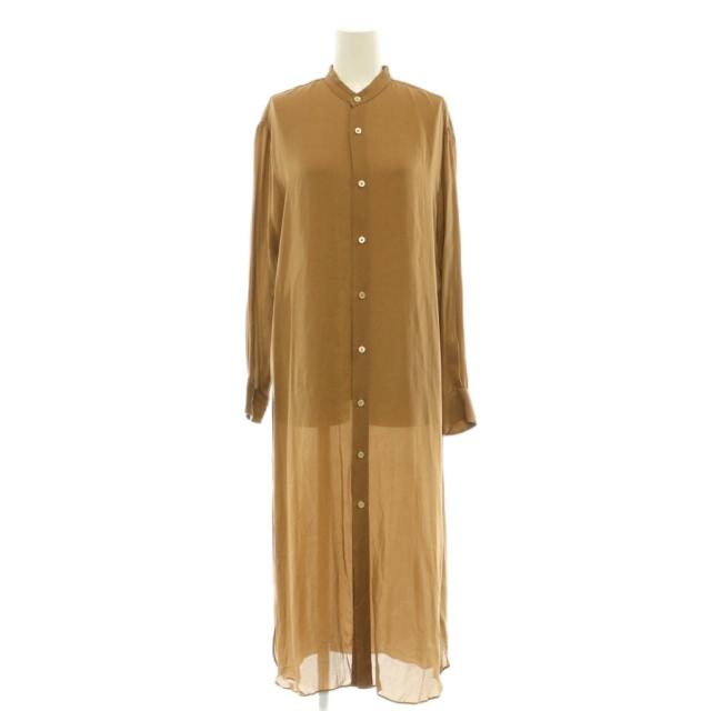 【中古】オーラリー AURALEE SILK SATIN GEORGETTE ONE-PIECE 衣装 ロング 地絹 0 赤銅色 A8AD01SG