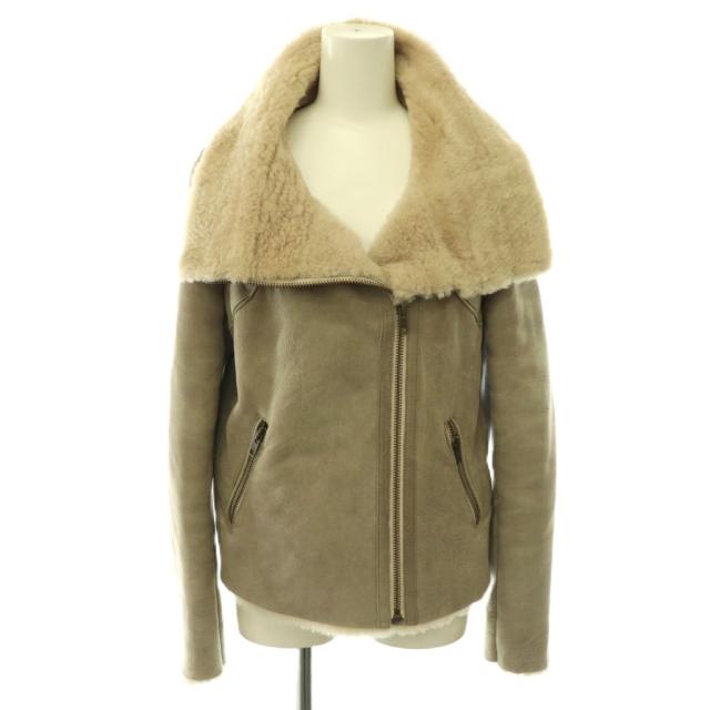 【中古】ザディグ エ ヴォルテール ZADIG &amp; VOLTAIRE ハイネック ムートンジャケット レザージャケット
