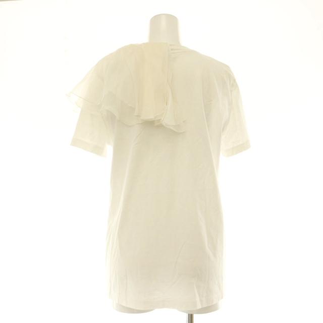 【中古】マックスマーラ MAX MARA オーガンジーフリルデザインTシャツ2WAY カットソー 刺繍 白 /CX ■OS ■SH_1
