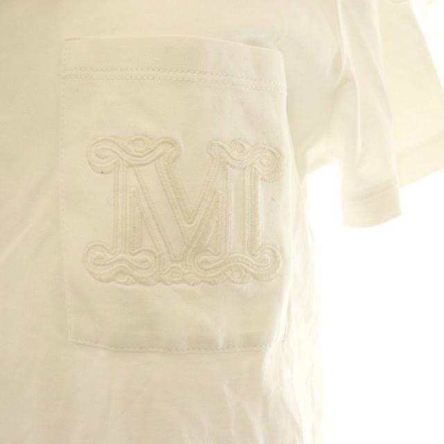 【中古】マックスマーラ MAX MARA オーガンジーフリルデザインTシャツ2WAY カットソー 刺繍 白 /CX ■OS ■SH_3