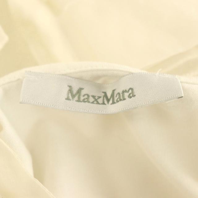 【中古】マックスマーラ MAX MARA オーガンジーフリルデザインTシャツ2WAY カットソー 刺繍 白 /CX ■OS ■SH_4