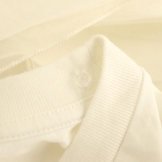 【中古】マックスマーラ MAX MARA オーガンジーフリルデザインTシャツ2WAY カットソー 刺繍 白 /CX ■OS ■SH_5