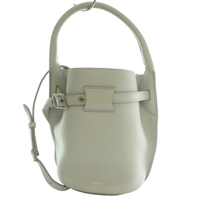 【中古】セリーヌ CELINE ビッグバッグ ナノ バケットバッグ 2WAY レザー ハンド ショルダー グレー /SS ■OS ■OH