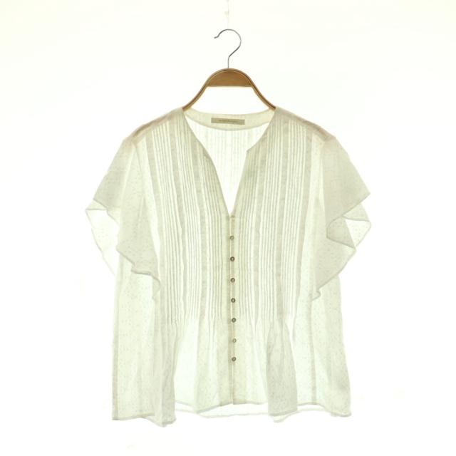 【中古】ヌキテパ NE QUITTEZ PAS! 25SS Cotton Jacquard Pin Tuck Blouse ブラウス 半袖 ホワイト /ES ■OS ■SH