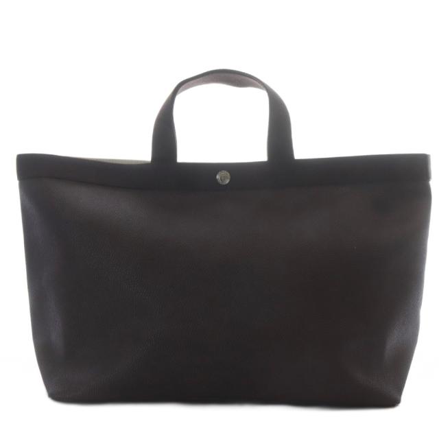 【中古】エルベシャプリエ Herve Chapelier 705GP コーテッドキャンバススクエアトートA4サイズ(L) ダークブラウン