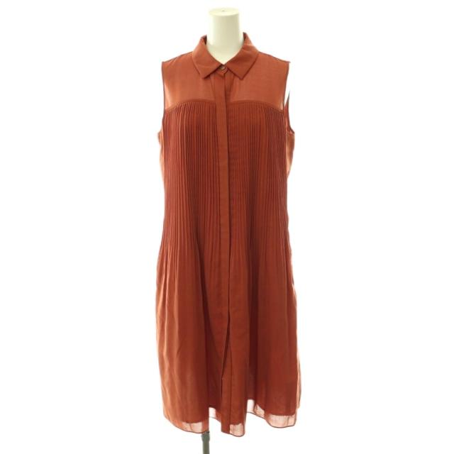 【中古】フォクシー FOXEY Dress CRYSTAL ワンピース フロントボタン ウール混 ノースリーブ ミモレ丈 ロング 38