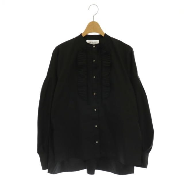 【中古】ソワメーム SOI-MeME MARILYN MOON 24AW ドラマティックタックフリルブラウス シャツ ブラック /ES ■OS