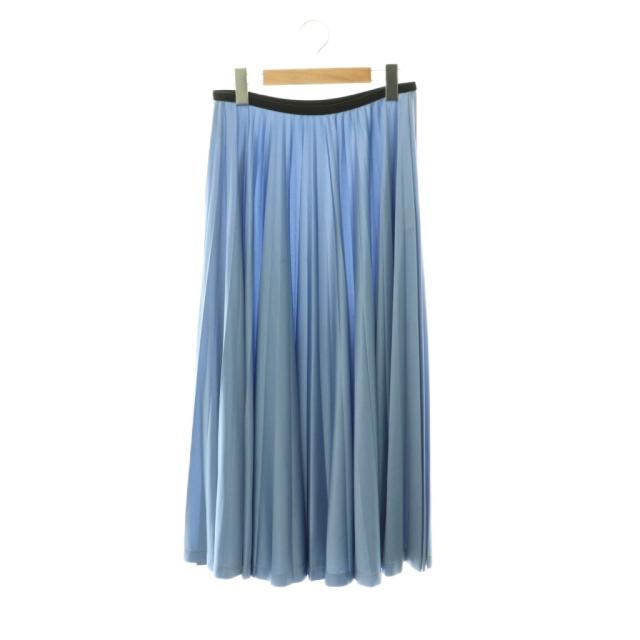 【中古】セリーヌ CELINE フィービー期 トリアセテートプリーツスカート ロング 36 青 青味 /NR ■os レディース