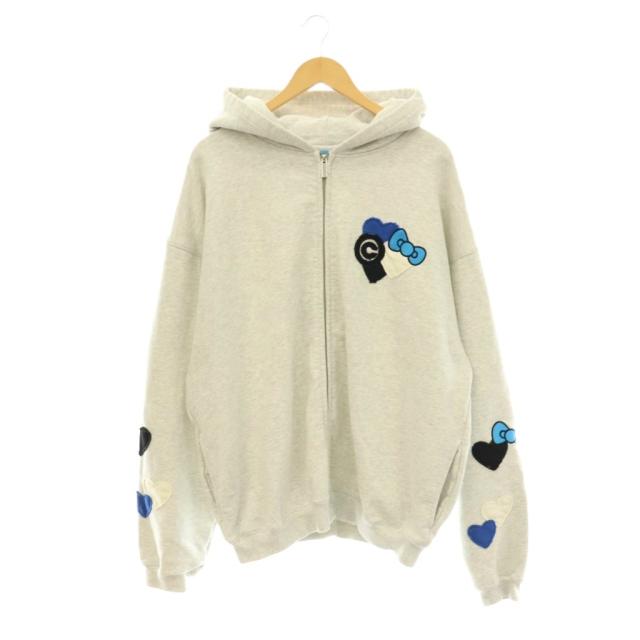 【中古】コインパーキングデリバリー×SANRIO CHARACTERS PATCHWORK ZIP SWEAT HOODIE パーカー スウェット