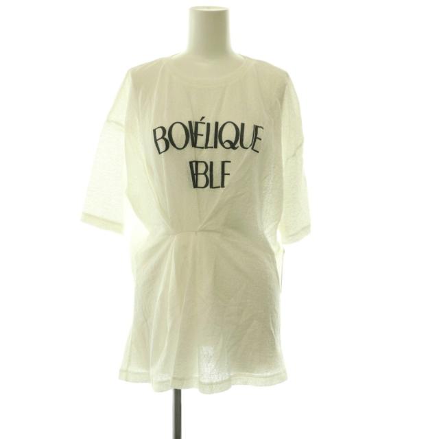 【中古】未使用品 グレースコンチネンタル GRACE CONTINENTAL 26SS タックロゴTシャツ カットソー シアー 半袖 36