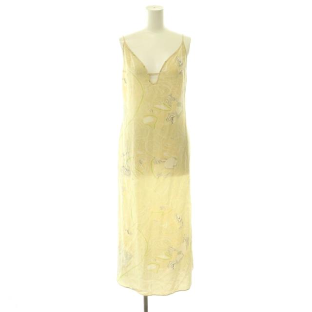 【中古】マメクロゴウチ  Mame Kurogouchi 25SS Marble Print Silk Camisole Dress ワンピース 1 イエロー /ES ■OS