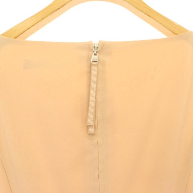 【中古】フォクシーニューヨーク ノースリーブワンピース ロング ボートネック 38 ピンクベージュ 38335 /DO ■OS_3