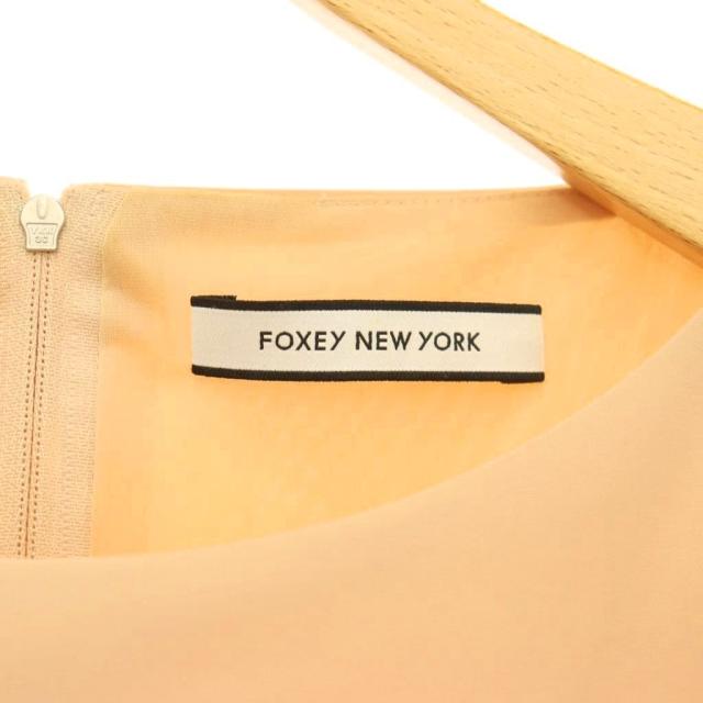 【中古】フォクシーニューヨーク ノースリーブワンピース ロング ボートネック 38 ピンクベージュ 38335 /DO ■OS_4