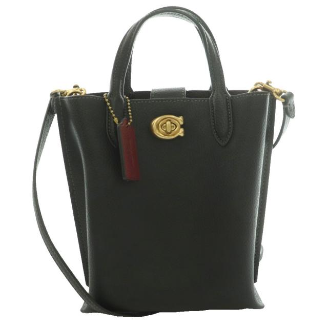 【中古】コーチ職 COACH ウィロウ トート 16 御徒面子 2WAY お手手 肩先 C曲がること鍵を掛ける なめし革 黒 黒いこと CR675