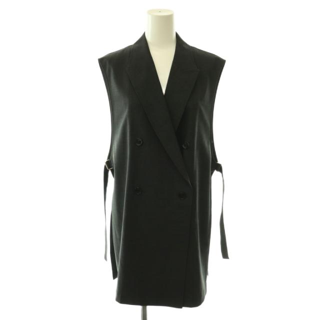 【中古】未使用品 23区 25AW TWマットクロス テーラード ジレ ベスト 前開き 38 グレー JKWOGA0302 /NR ■OS