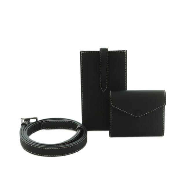 【中古】ザ リラクス BELT BAG 4点セット スマホケース コインケース レザー 黒 22SS-REAC-021-J 22SS-REAC-021-F