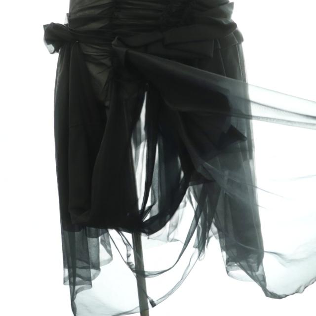 【中古】コムデギャルソン COMME des GARCONS AD2005 ギャザー シースルーワンピース 半袖 ロング S 黒_4